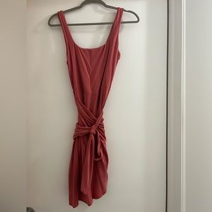 Wilfred Saturn mini dress, warm sienna red, size M